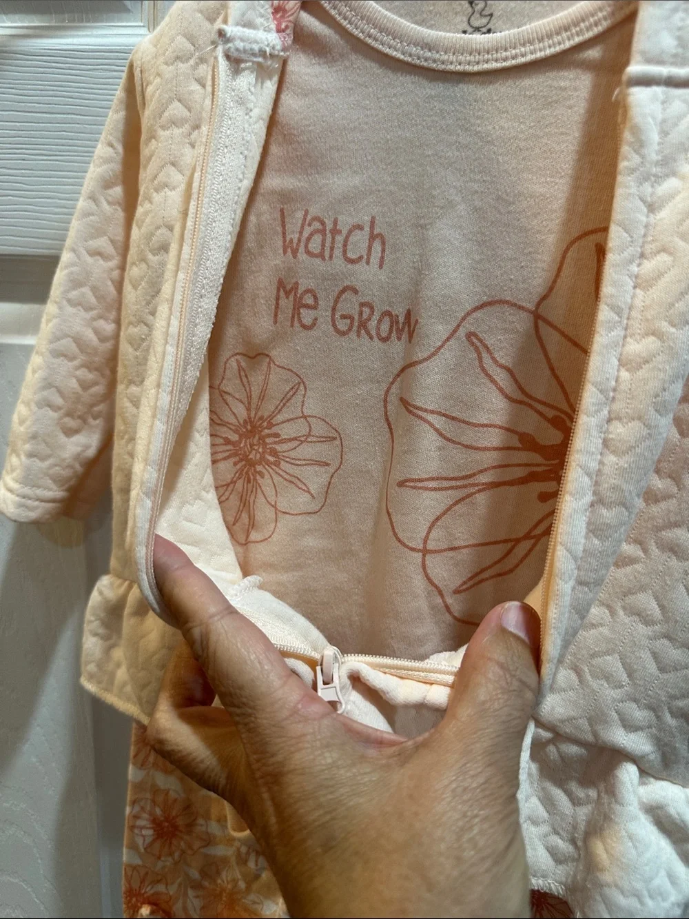 Duck Duck Baby Cream & Peach Floral Baby Pajama Set